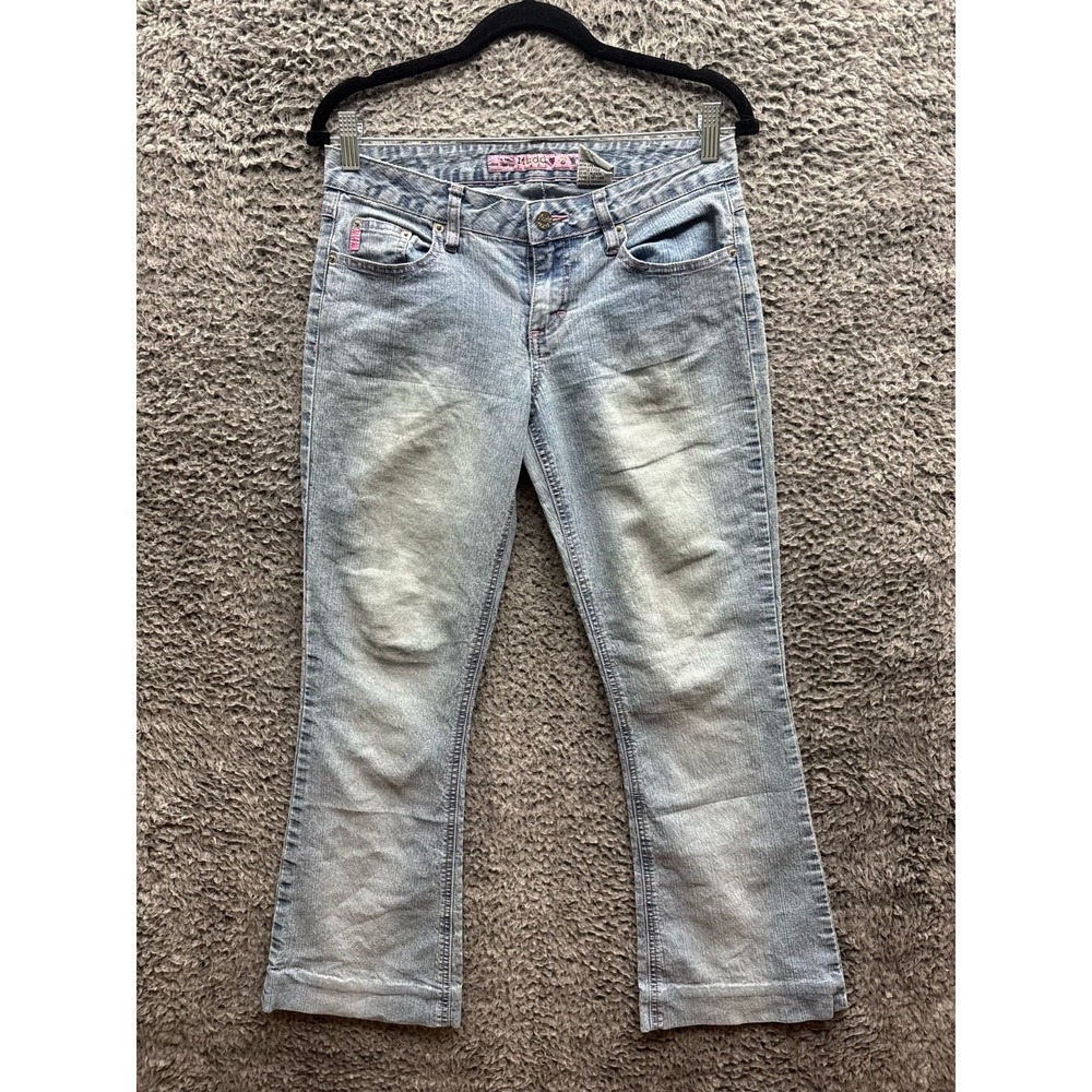 Vintage Mudd Light Wash Low Rise Flared Denim Jeans Womens Size 5